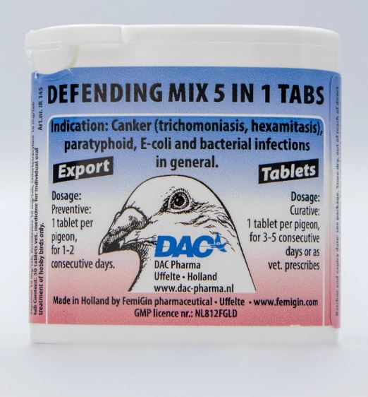 Dac Defending Mix 5 in 1 50Tabs Pigeons Poultry Birds - The Poultry coop