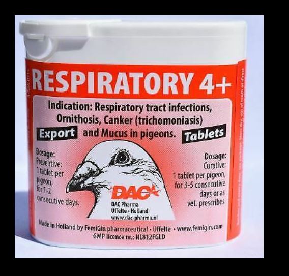 Dac Respiratory 4+ 50 Tabs For Racing Pigeon & Poultry - The Poultry coop