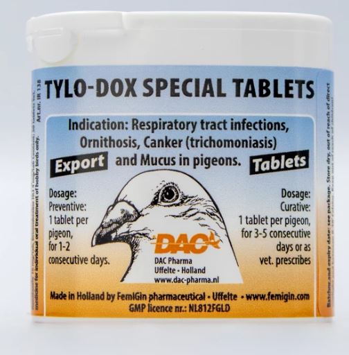 DAC Tylo-Dox Special 50 Tabs 4 in 1 Extra-strong Treatment Pigeons Poultry Birds - The Poultry coop