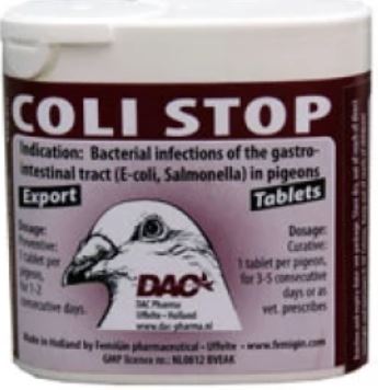 Dac Coli Stop 50 Tablets Pigeons Poultry Birds - The Poultry coop
