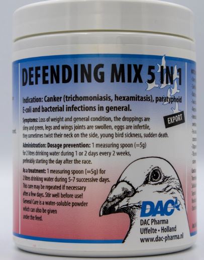 Dac Defending Mix 5 in 1 100gr For Poultry Racing Pigeons Birds - The Poultry coop