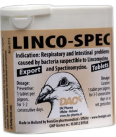 Dac Linco SPec 50 tablets For Problems Caused By Bacteria Pigeons Poultry Birds - The Poultry coop