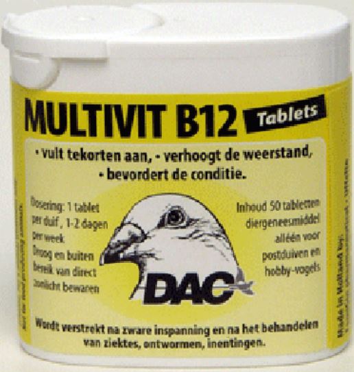 Dac Multivit B12 50 tablets For Racing Pigeons Poultry - The Poultry coop