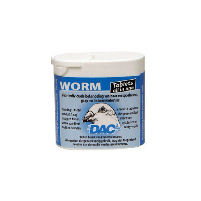 Dac Worm Tabs 50 tablets For Racing Pigeon & Poultry - The Poultry coop