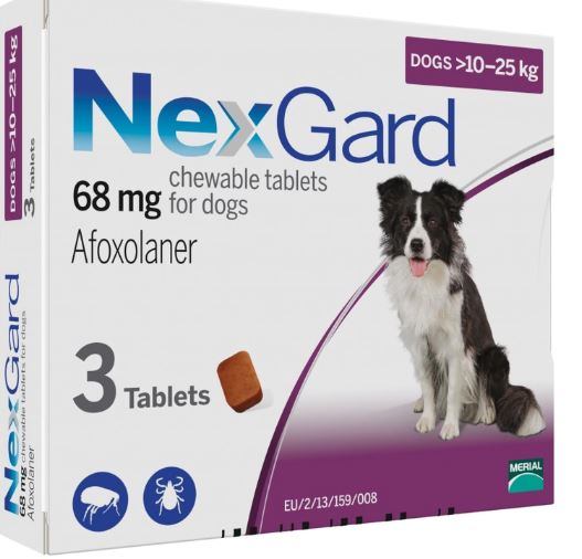 NEXGARD CHEWS FOR DOGS 10.1-25 KG / 24.1-60 LBS - PURPLE 3 CHEWS - The Poultry coop